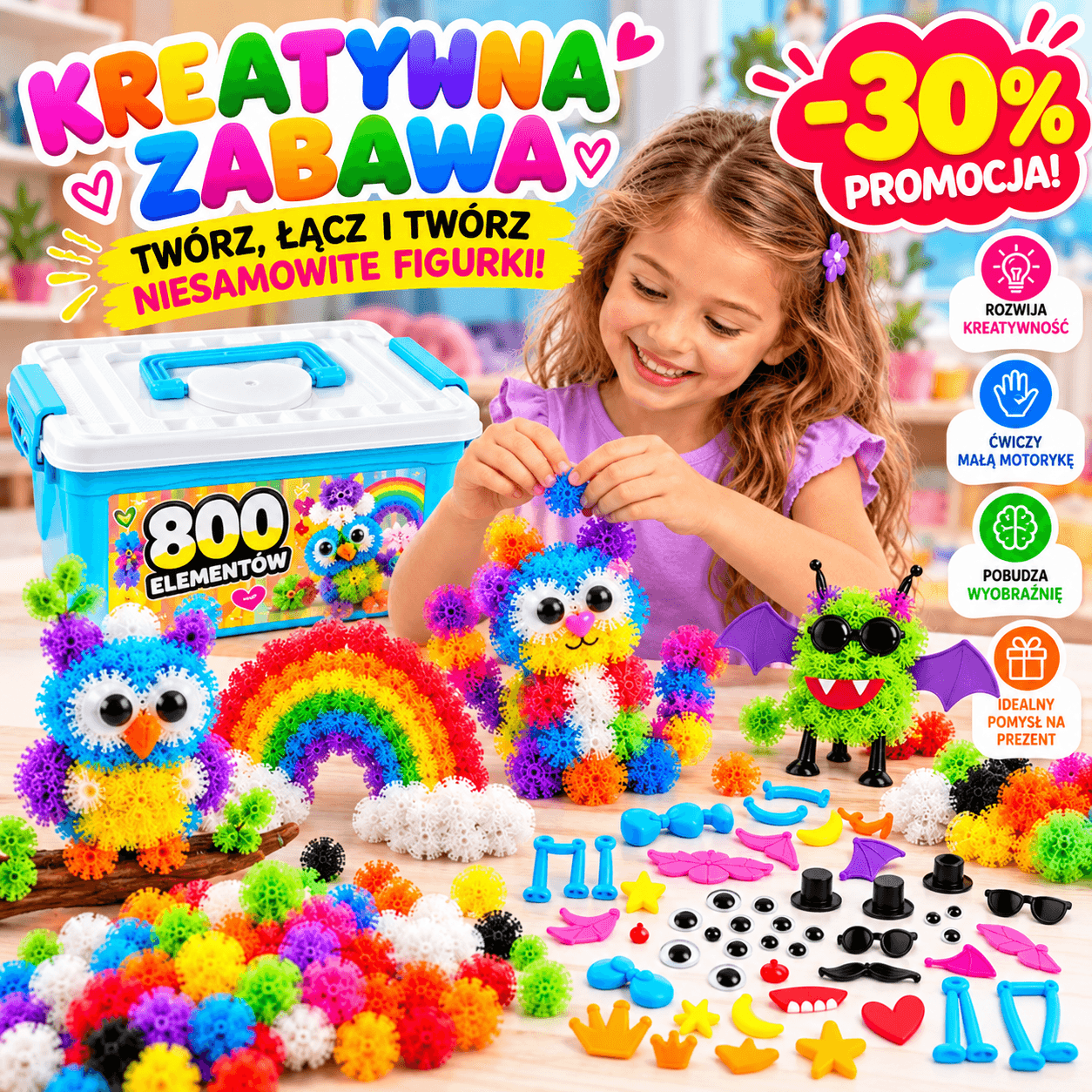  800 ELEMENTÓW - TYSIĄCE POMYSŁÓW. CO STWORZY TWOJE DZIECKO❓🌈