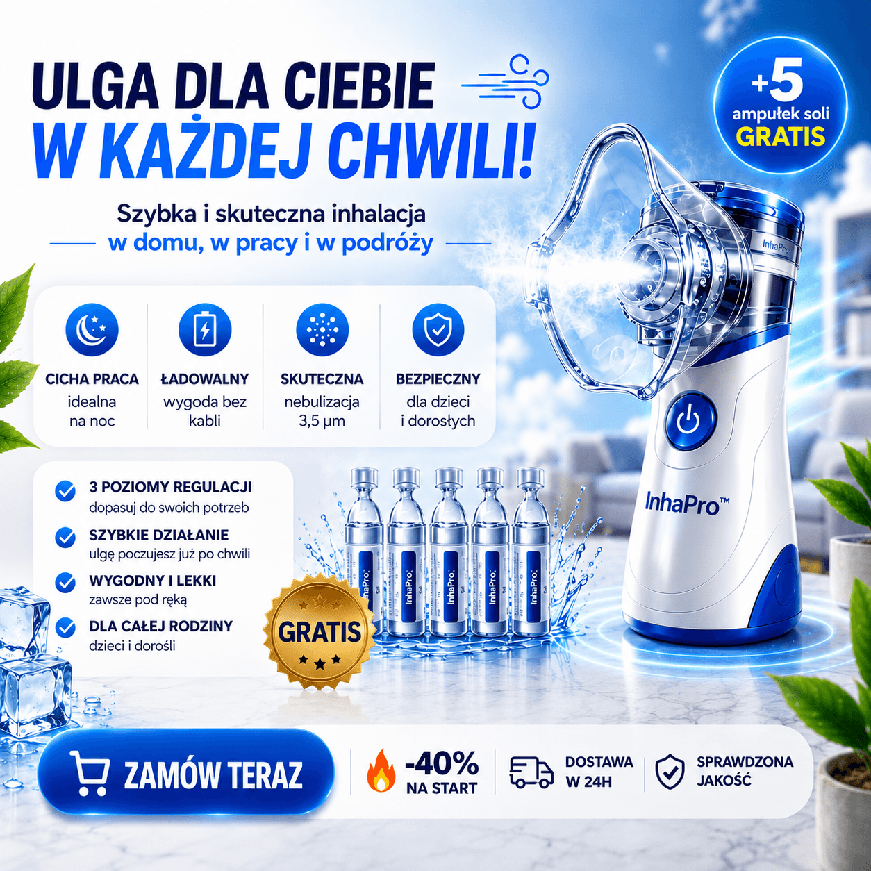 InhaPro™ - Natychmiastowa ulga w oddychaniu